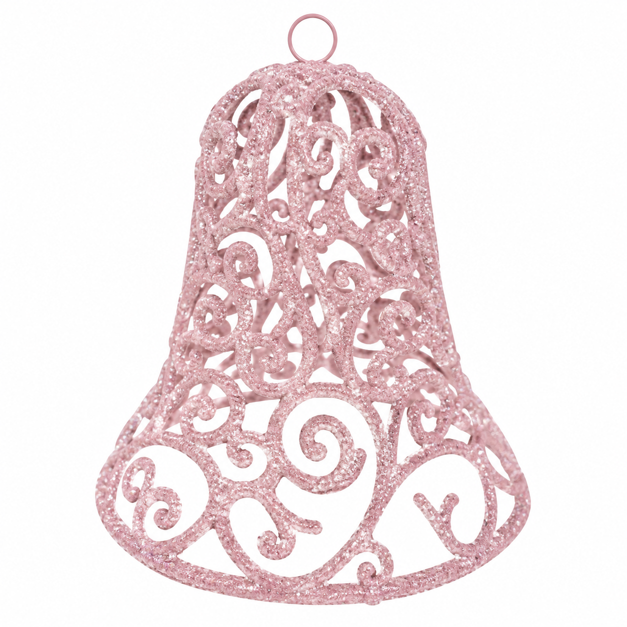 Campana di Natale, Decorazione albero di Natale Vintage, colore Rosa – addobbi natalizi eleganti Merry Worlds, foto 4